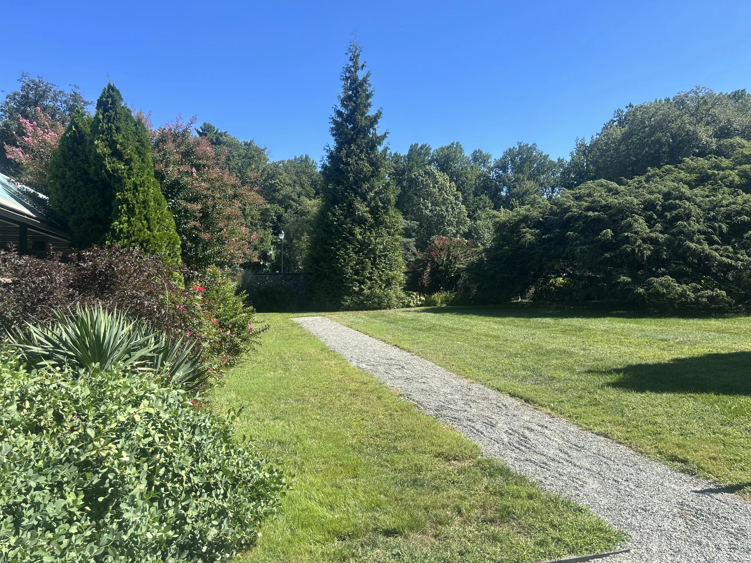 Garden pathway beside the Carriage House at Rockwood Park